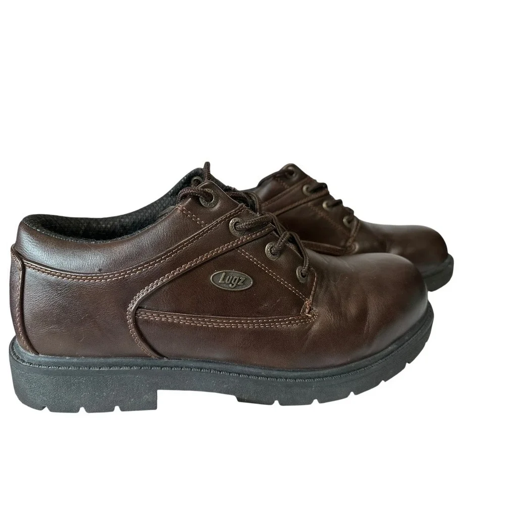 Lugz Oxford Work Shoes Mens 12 Brown Good Slip Resistant MSVYV-245‎